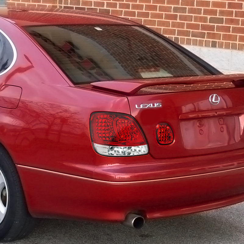 1998-2005 Lexus GS300/GS400/GS430 LED Tail Lights (Chrome Housing/Red Clear Lens)