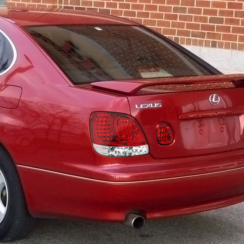 1998-2005 Lexus GS300/GS400/GS430 LED Trunk Lights (Chrome Housing/Red Lens)