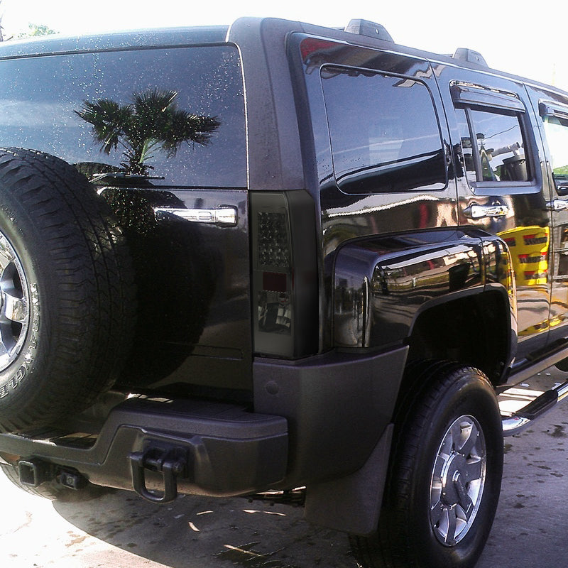 2005-2010 Hummer H3 LED Tail Lights (Chrome Housing/Smoked Lens)