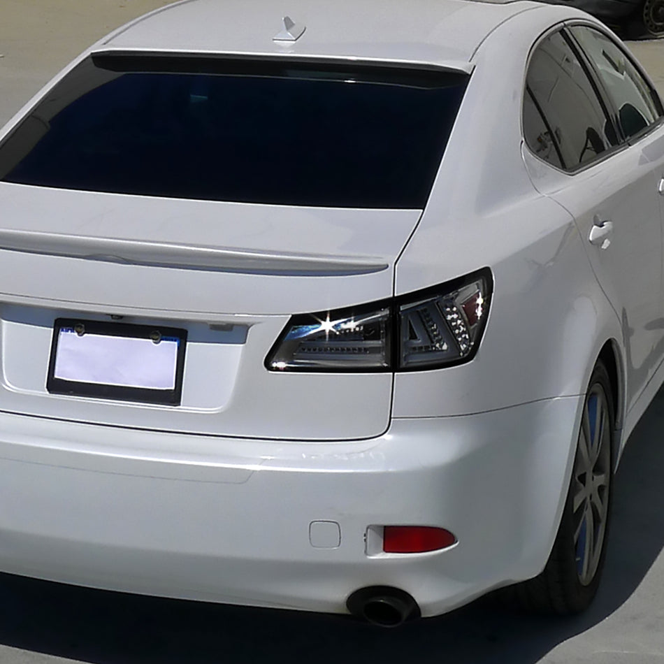 2006-2008 Lexus IS250/IS350 LED Tail Lights & Trunk Lights (Chrome Housing/Smoke Lens)