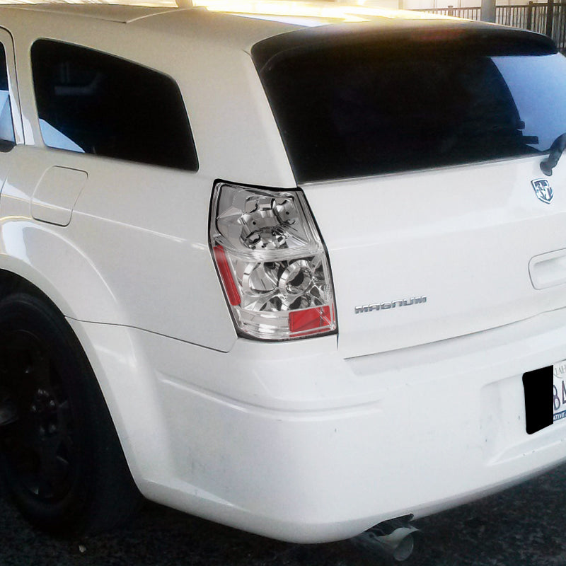 2005-2008 Dodge Magnum Tail Lights (Chrome Housing/Clear Lens)