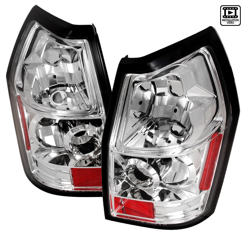 2005-2008 Dodge Magnum Tail Lights (Chrome Housing/Clear Lens)