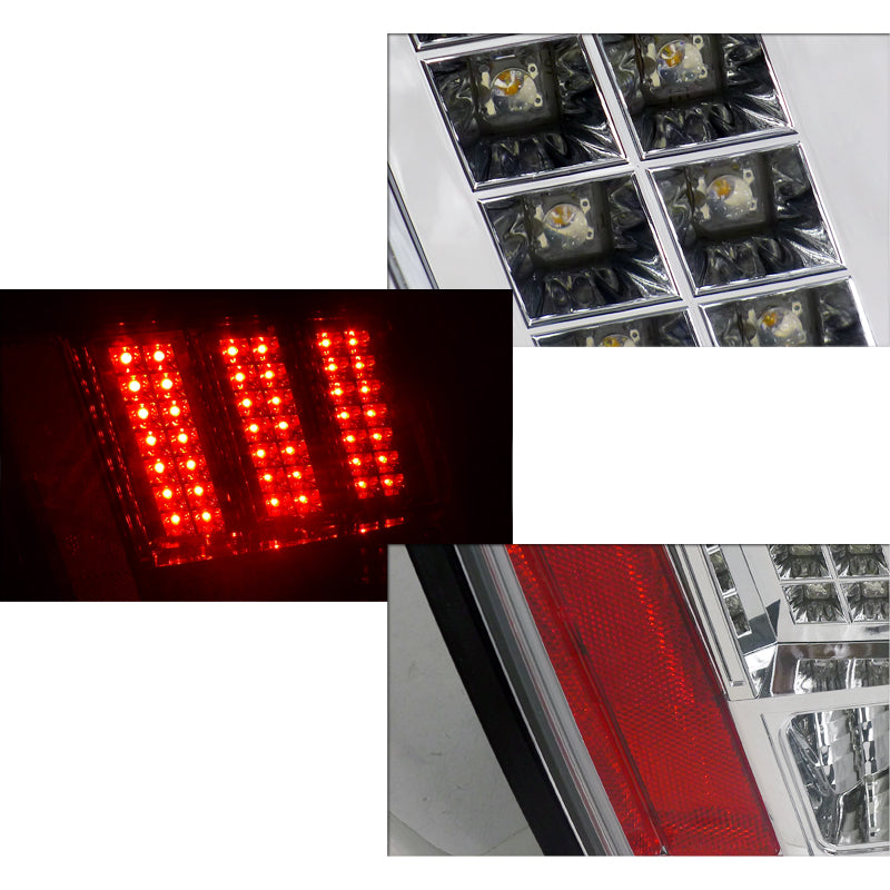 1999-2004 Ford Mustang LED Tail Lights (Chrome Housing/Clear Lens)