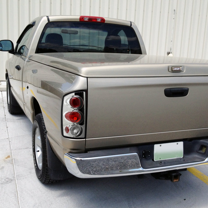 2002-2006 Dodge RAM Tail Lights (Chrome Housing/Clear Lens)