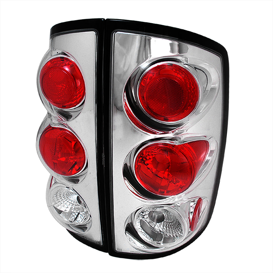 2002-2006 Dodge RAM Tail Lights (Chrome Housing/Clear Lens)