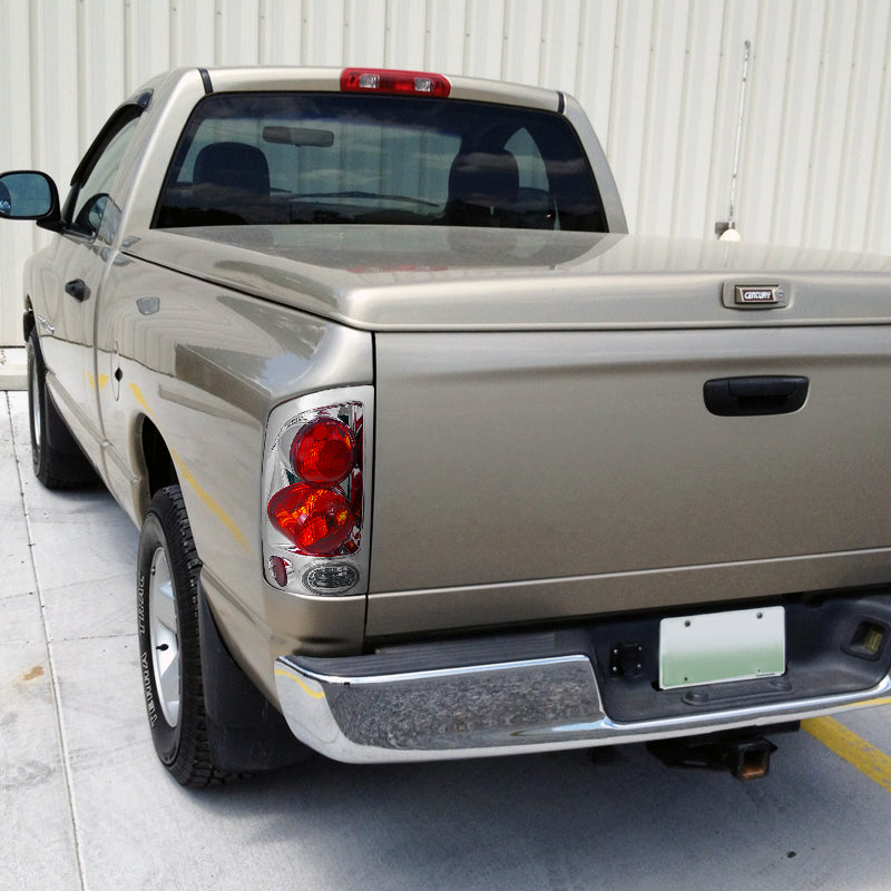 2002-2006 Dodge RAM Retro Style Tail Lights (Chrome Housing/Clear Lens)
