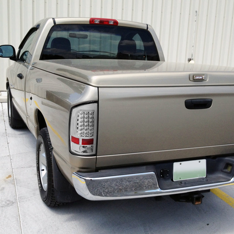 2002-2006 Dodge RAM LED Tail Lights (Chrome Housing/Clear Lens)