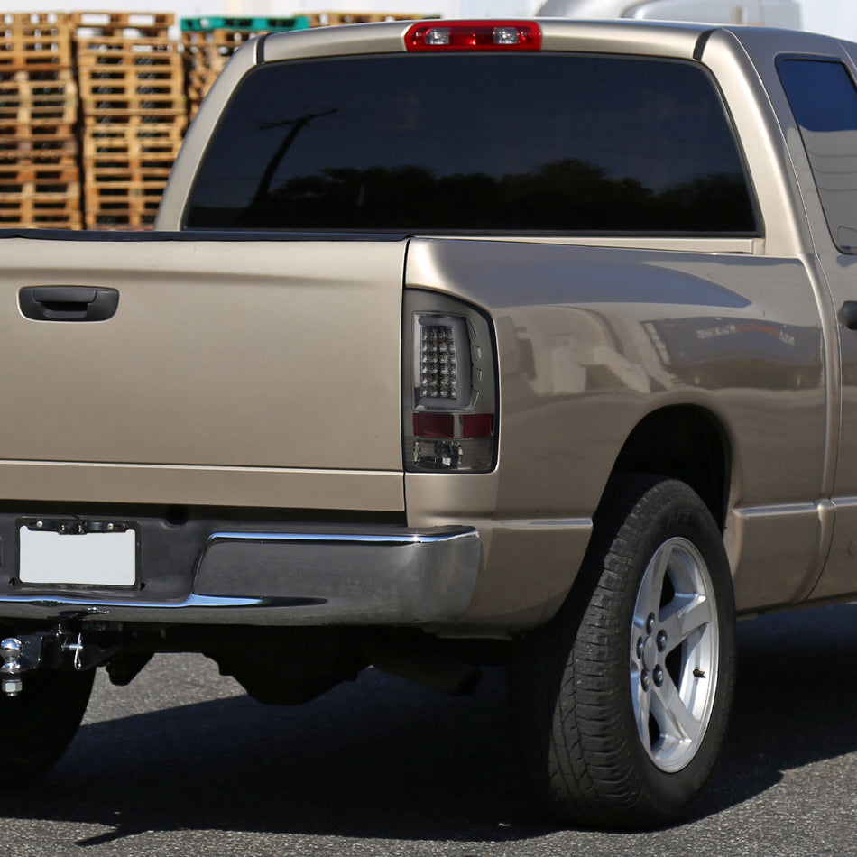 2002-2006 Dodge RAM 1500 2500 3500 LED Tail Lights -G2 (Chrome Housing/Smoked Lens)