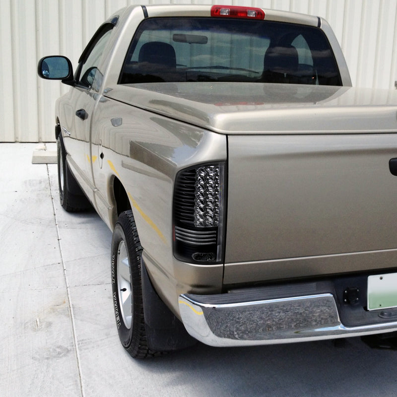 2002-2006 Dodge RAM LED Tail Lights (Matte Black Housing/Clear Lens)