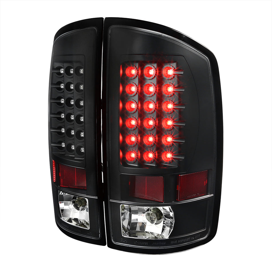2002-2006 Dodge RAM V2 LED Tail Lights (Matte Black Housing/Clear Lens)