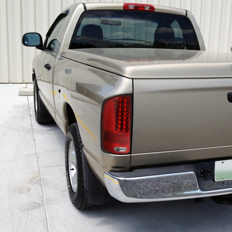 2002-2006 Dodge RAM V2 LED Tail Lights (Chrome Housing/Red Clear Lens)