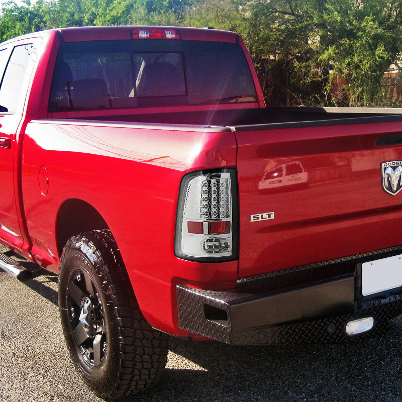 2009-2018 Dodge RAM 1500 / 2019-2021 Dodge RAM Classic / 2010-2018 RAM 2500 3500 LED Tail Lights (Chrome Housing/Clear Lens)