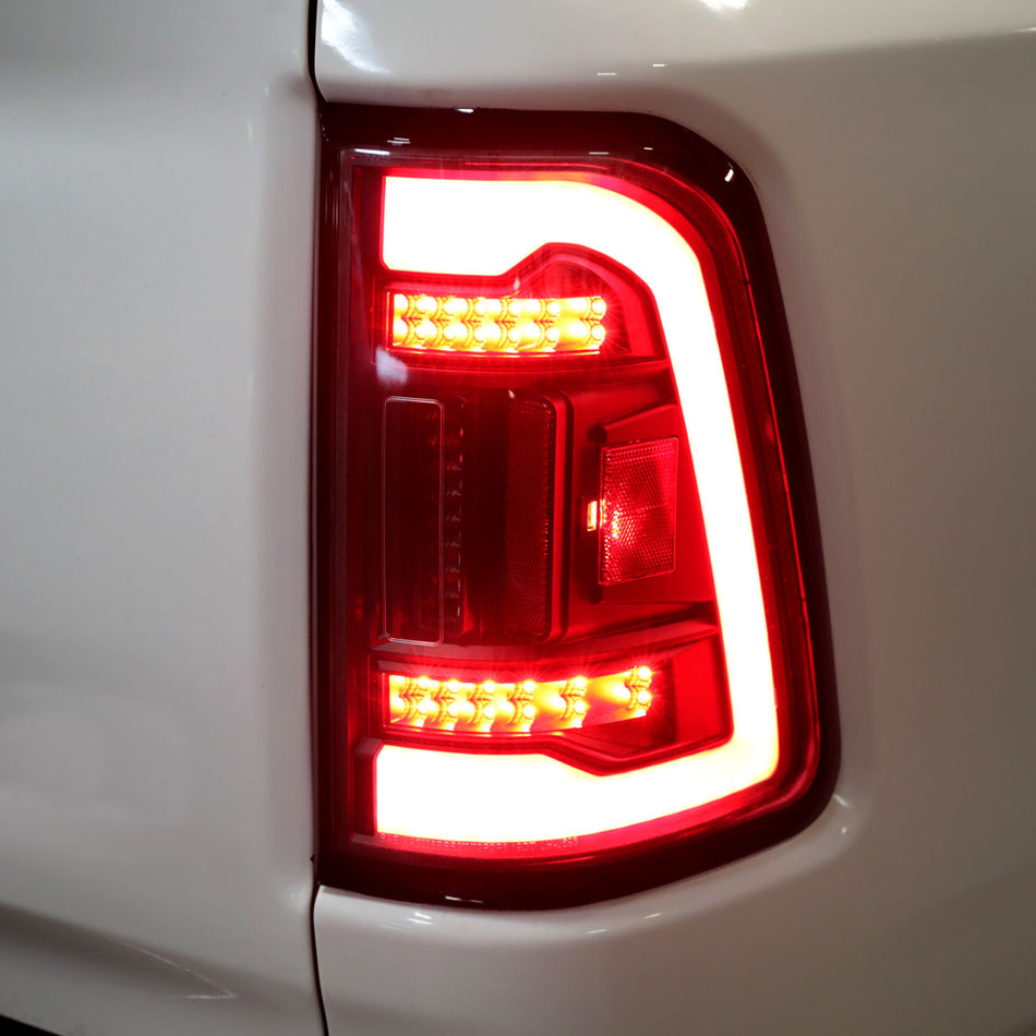 2019-2024 Dodge RAM 1500 LED Tail Lights (Matte Black Housing/Clear Lens)