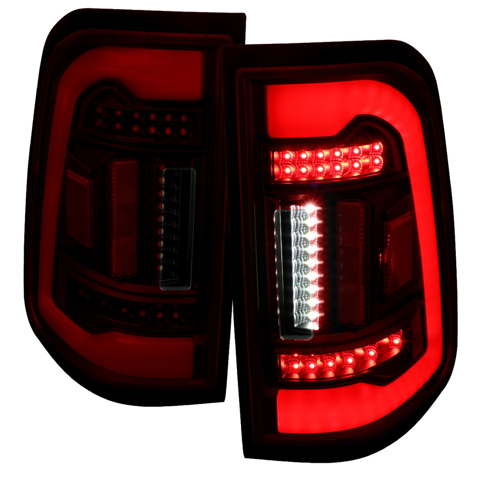2019-2024 Dodge RAM 1500 White LED Bar Tail Lights (Black Housing/Red Smoked Lens)