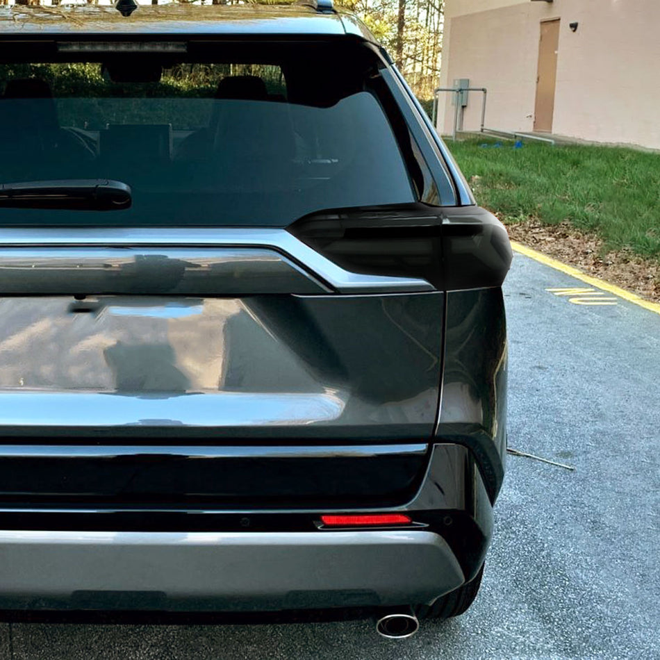 2019-2024 Toyota RAV4 White LED Bar Sequential Signal Tail Lights (Glossy Black Housing/Dark Smoked Lens)