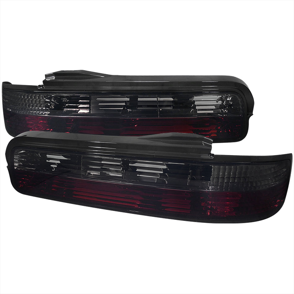 1989-1994 Nissan 240SX S13 Coupe Tail Lights (Chrome Housing/Red Smoked Lens)