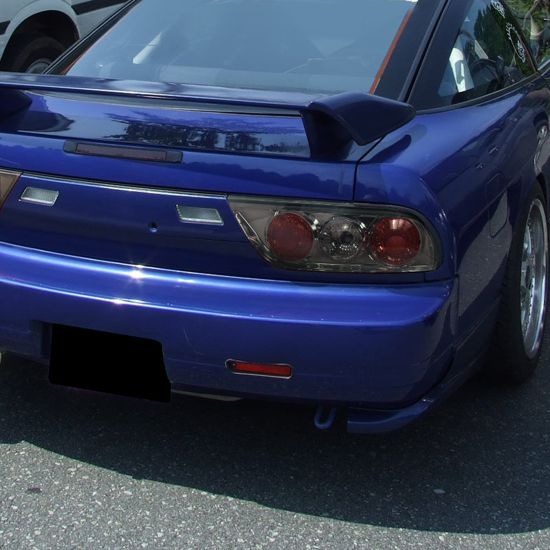 1989-1994 Nissan 240SX S13 Hatchback Tail Lights (Chrome Housing/Smoked Lens)