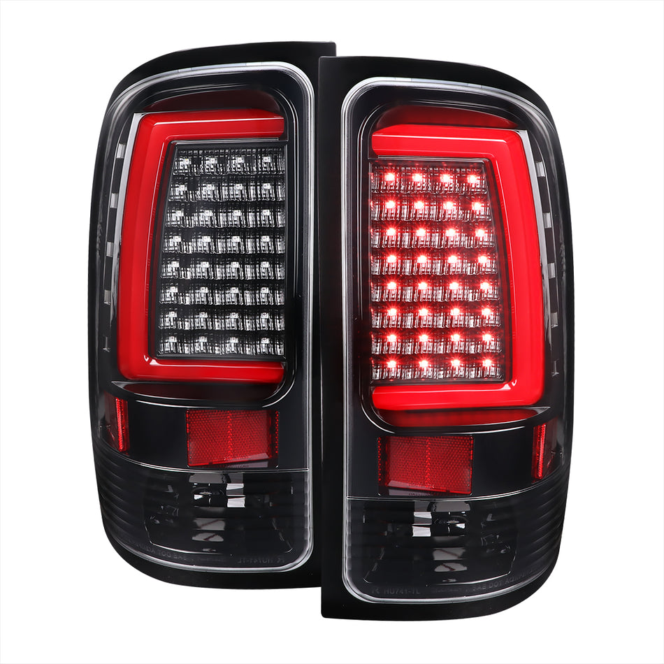 2007-2013 GMC Sierra 1500 / 2007-2014 Sierra 2500HD 3500HD C-Bar LED Tail Lights (Jet Black Housing/Clear Lens)
