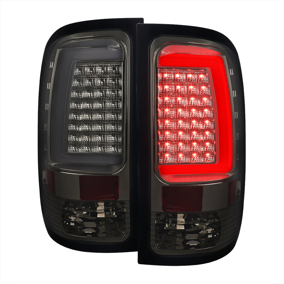 2007-2013 GMC Sierra 1500 / 2007-2014 Sierra 2500HD 3500HD C-Bar LED Tail Lights (Chrome Housing/Smoked Lens)