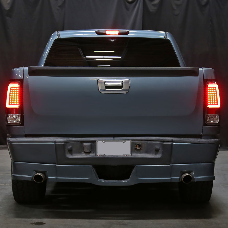 2007-2013 GMC Sierra 1500 / 2007-2014 Sierra 2500HD 3500HD C-Bar LED Tail Lights (Matte Black Housing/Clear Lens)