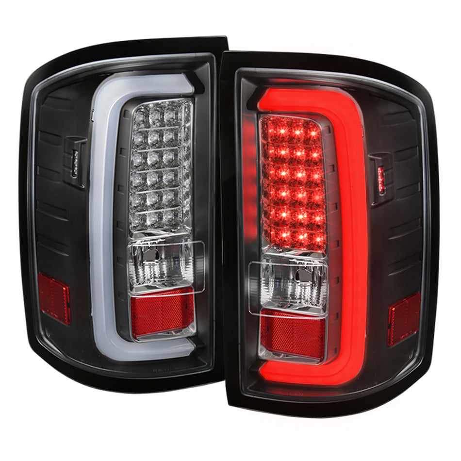 2014-2018 GMC Sierra 1500/2500HD/3500HD LED Tail Lights (Matte Black Housing/Clear Lens)