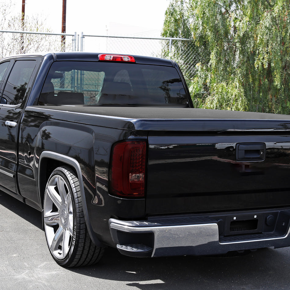2014-2018 GMC Sierra 1500/2500HD/3500HD LED Tail Lights (Chrome Housing/Red Smoked Lens)