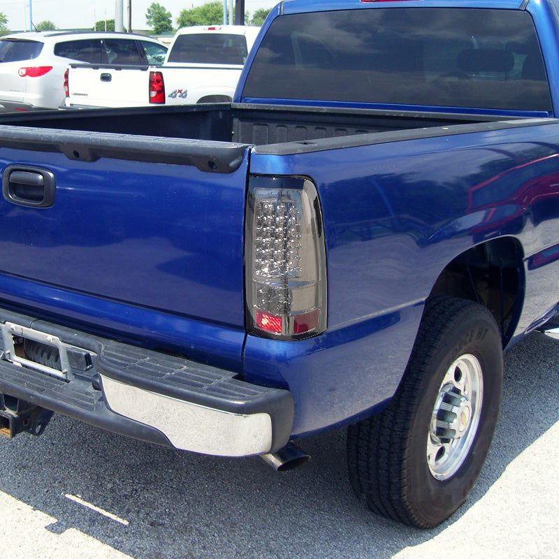 2003-2006 Chevrolet Silverado LED Tail Lights (Chrome Housing/Clear Lens)