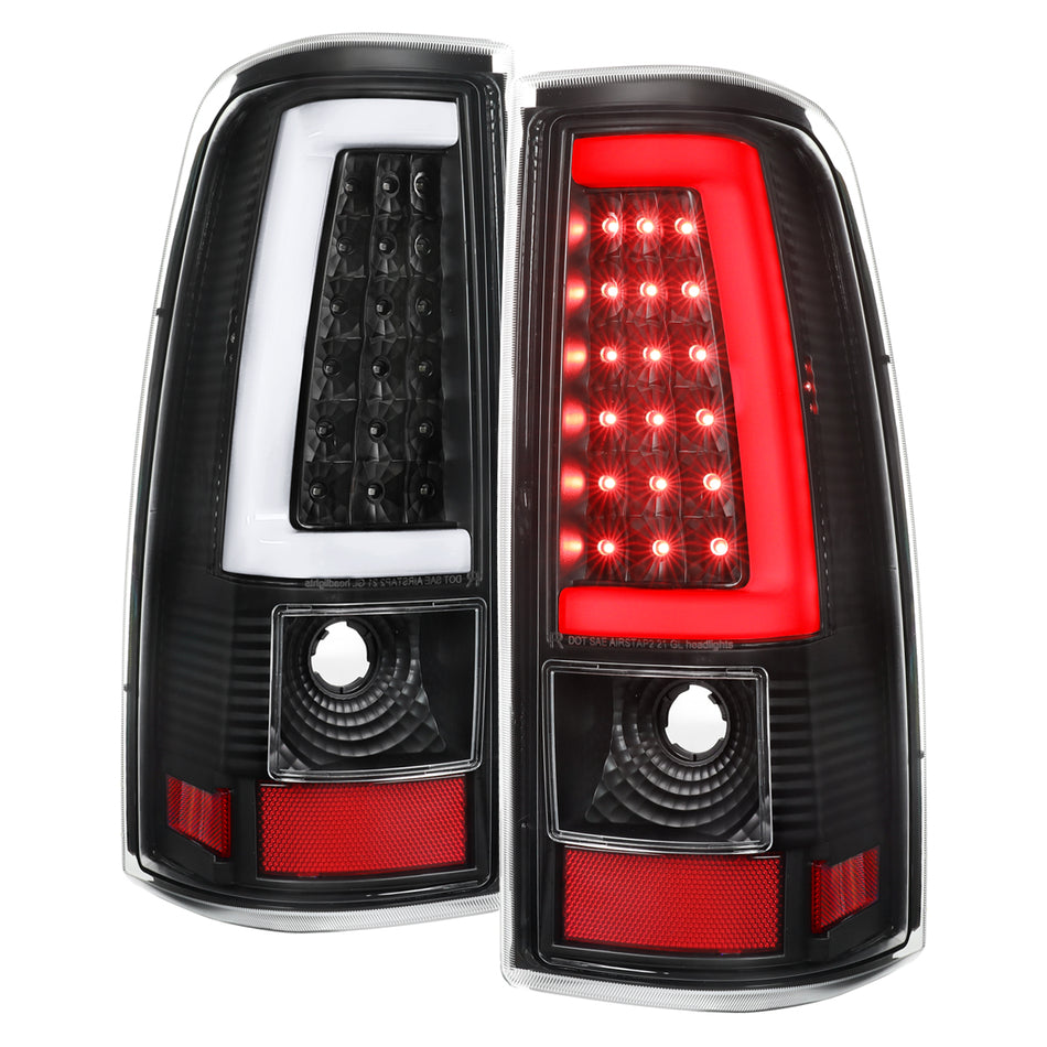 2003-2006 Chevrolet Silverado LED C-Bar Tail Lights (Black Housing / Clear Lens)