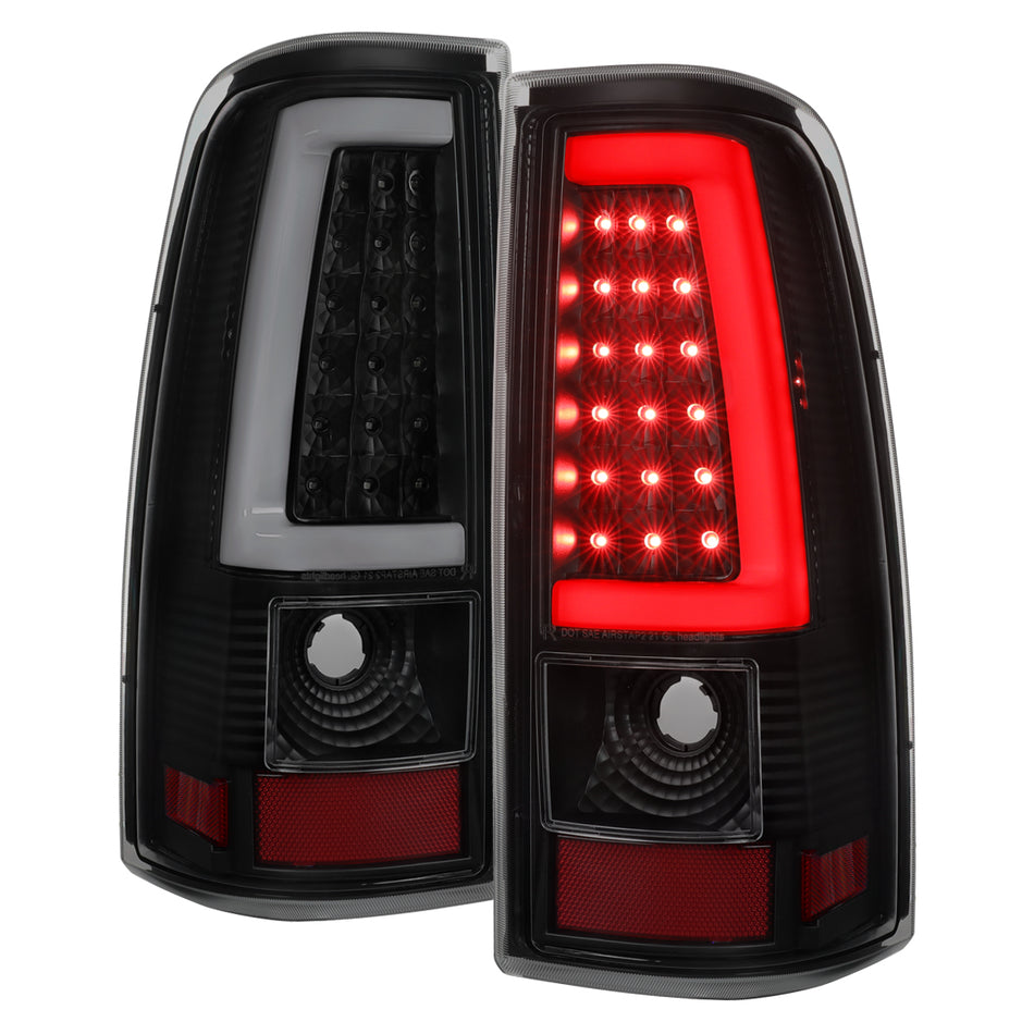 2003-2006 Chevrolet Silverado LED C-Bar Tail Lights (Black Housing / Smoked Lens)