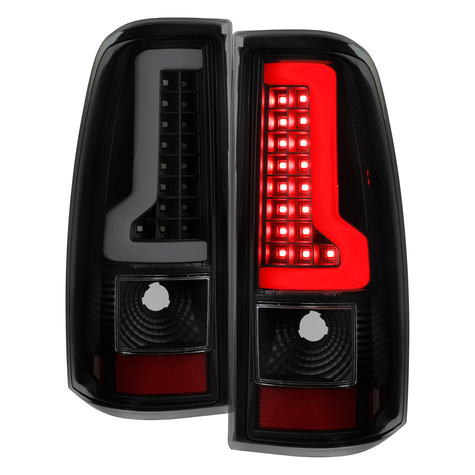 2003-2006 Chevrolet Silverado LED Bar Tail Lights (Black Housing / Smoked Lens)