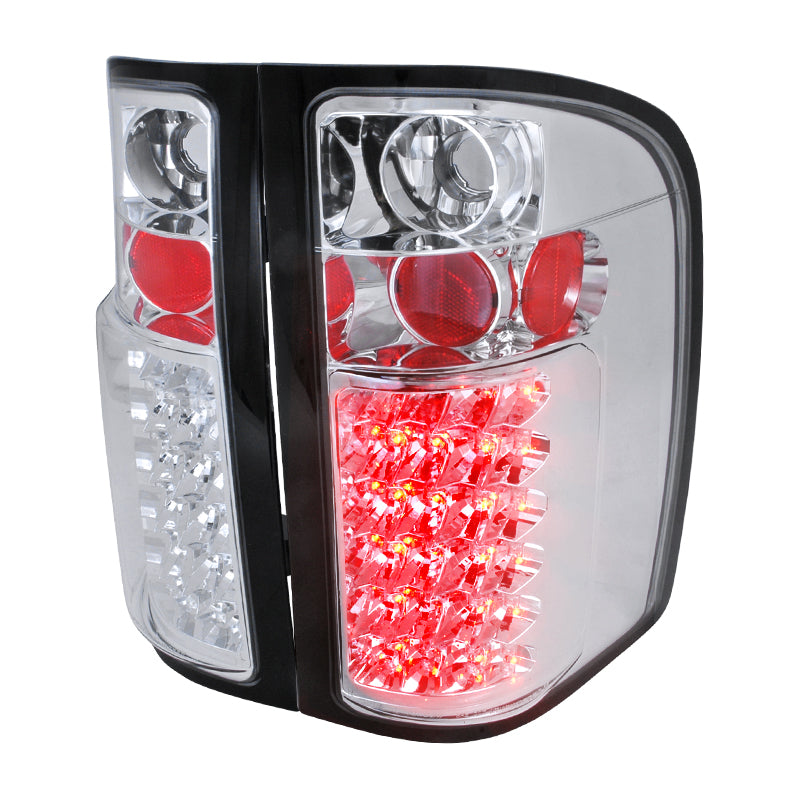 2007-2014 Chevrolet Silverado LED Tail Lights (Chrome Housing/Clear Lens)