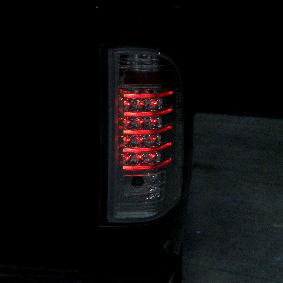 2007-2014 Chevrolet Silverado 1500 2500HD 3500HD LED Tail Lights (Chrome Housing/Smoked Lens)
