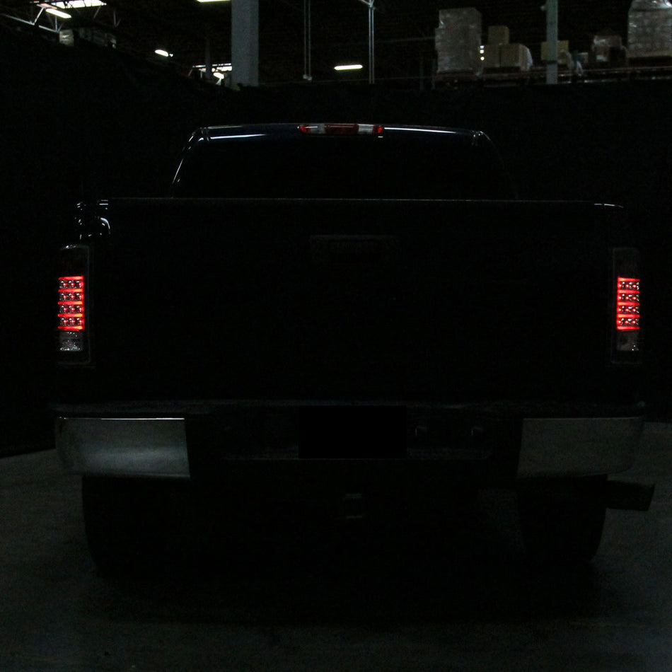2007-2014 Chevrolet Silverado 1500 2500HD 3500HD LED Tail Lights (Matte Black Housing/Clear Lens)