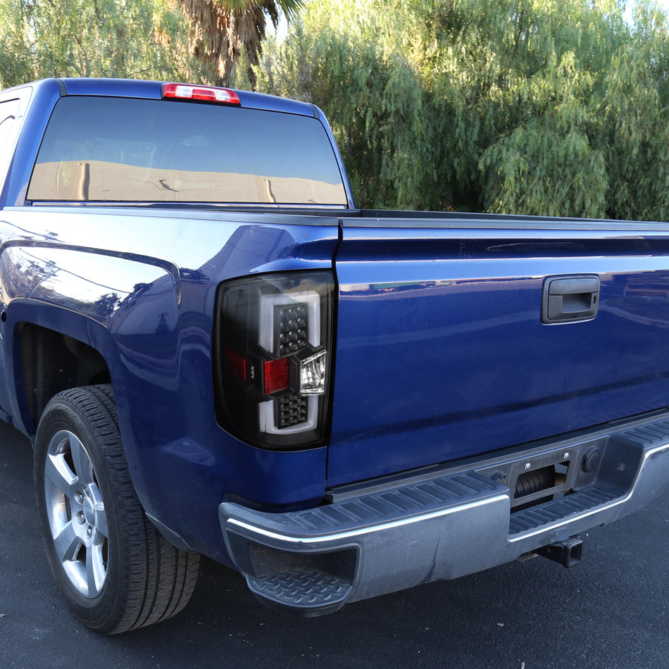 2014-2017 Chevrolet Silverado/ GMC Sierra 3500HD V2 LED Tail Lights (Chrome Housing/Clear Lens)