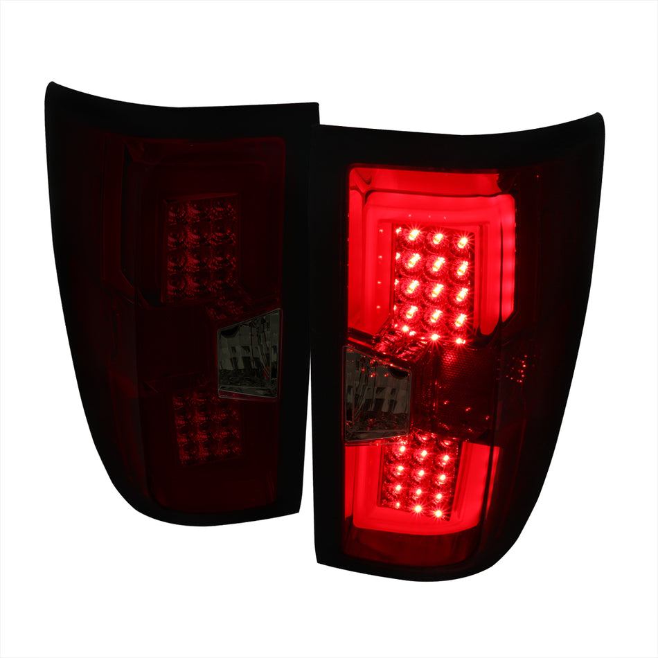2014-2019 Chevrolet Silverado 1500/ 2015-2019 Silverado 2500HD 3500HD GMC Sierra 3500HD LED Tail Lights (Chrome Housing/Red Smoked Lens)