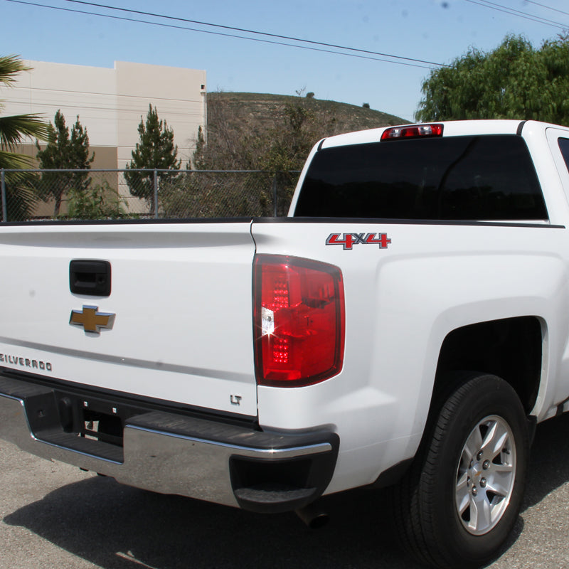 2014-2019 Chevrolet Silverado 1500/ 2015-2019 Silverado 2500HD 3500HD GMC Sierra 3500HD LED Tail Lights (Chrome Housing/Red Lens)