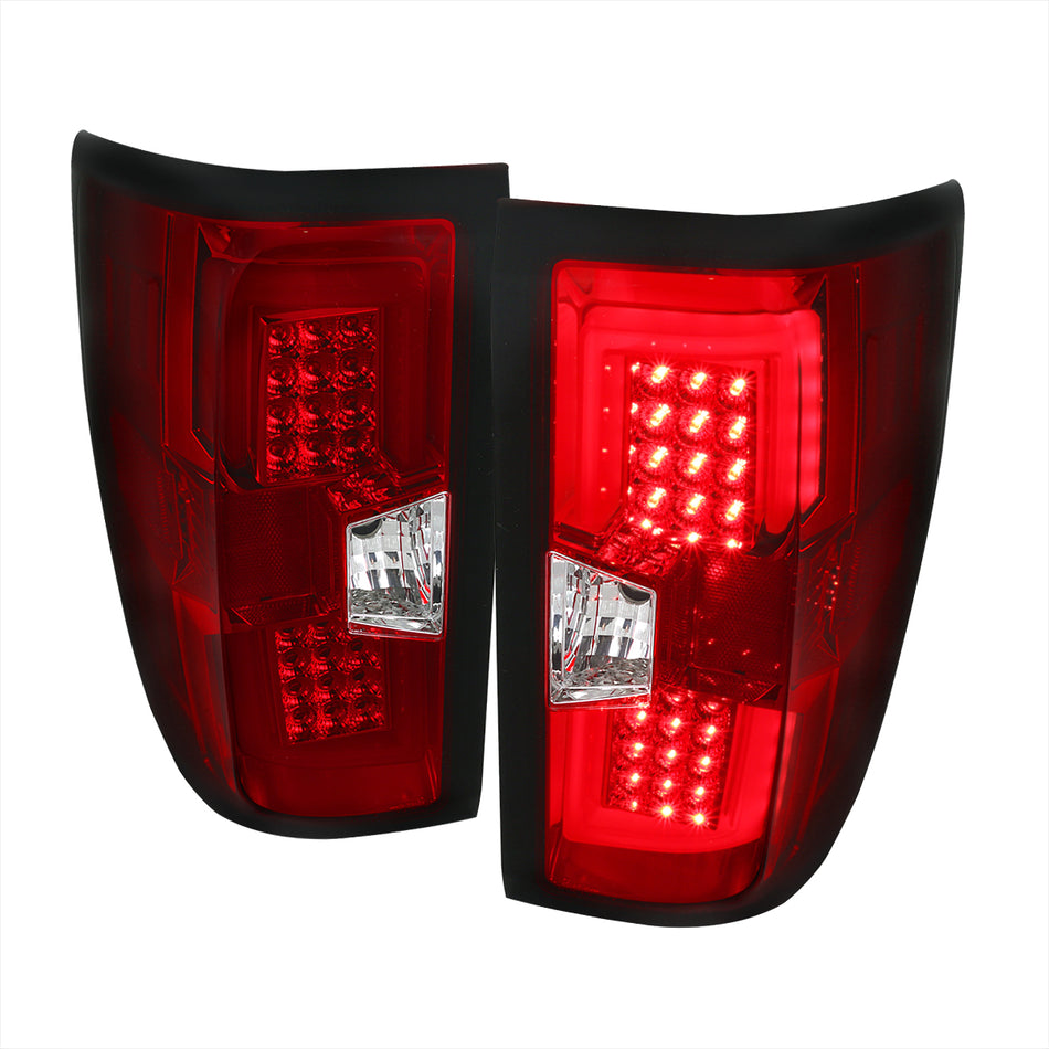 2014-2019 Chevrolet Silverado 1500/ 2015-2019 Silverado 2500HD 3500HD GMC Sierra 3500HD LED Tail Lights (Chrome Housing/Red Lens)