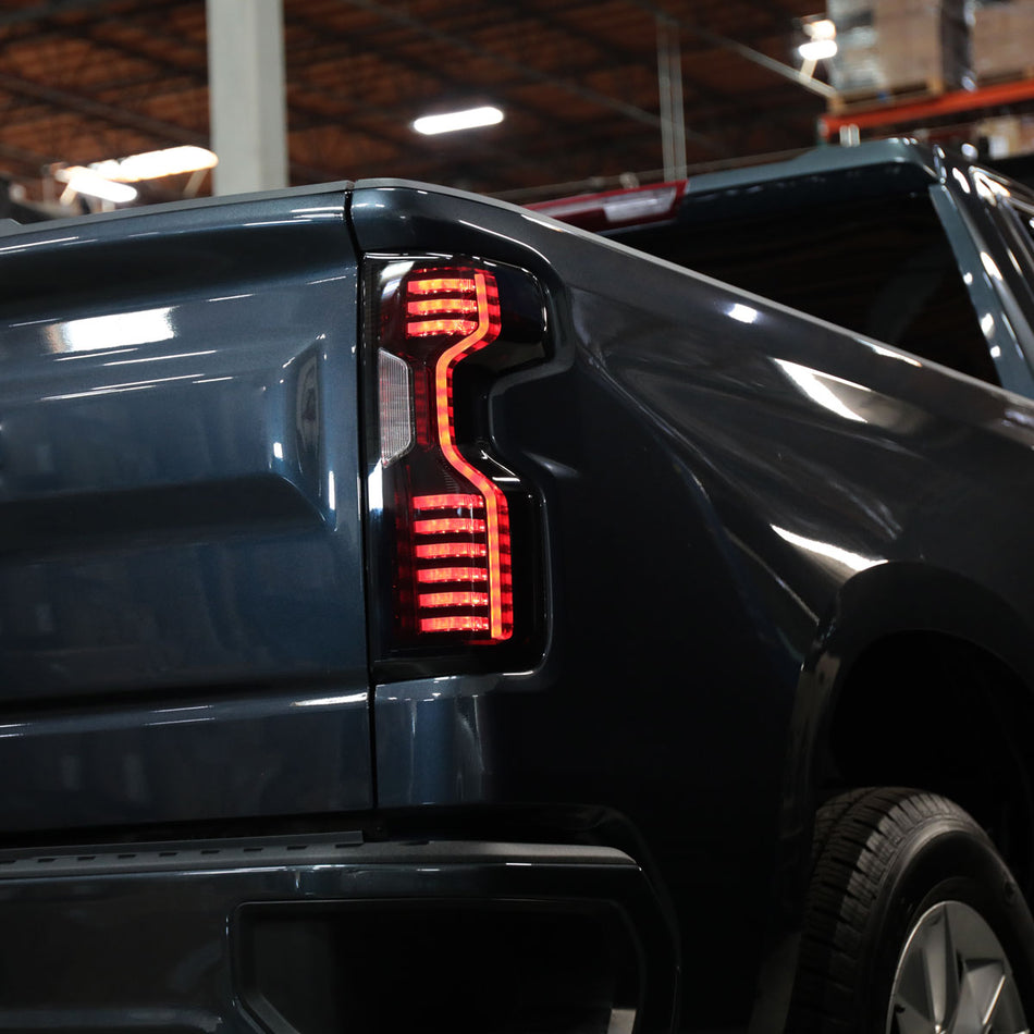 2019-2026 Chevrolet Silverado 1500 / 2020-2023 Silverado 2500HD/3500HD LED Tail Lights (Matte Black Housing/Smoked Lens)