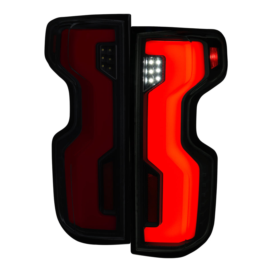 2019-2026 Chevrolet Silverado / 2020-2023 Silverado 2500HD Full LED Switchback Sequential Tail Lights (Black Housing / Smoked Lens)