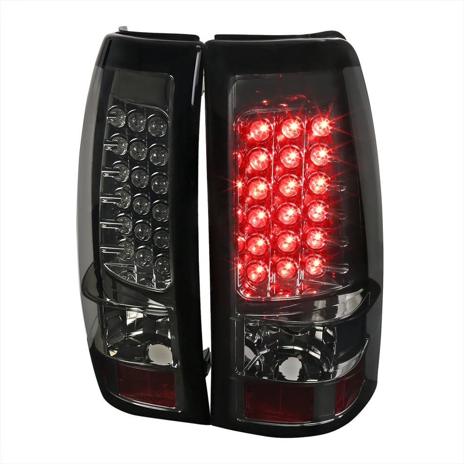 1999-2002 Chevrolet Silverado/ 1999-2006 GMC Sierra LED Tail Lights (Chrome Housing/Smoked Lens)