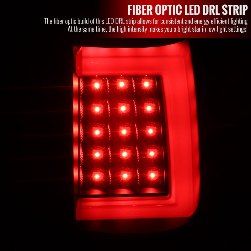 1999-2002 Chevrolet Silverado/ 1999-2006 GMC Sierra Red Bar LED Tail Lights - G2 (Black Housing/Clear Lens)