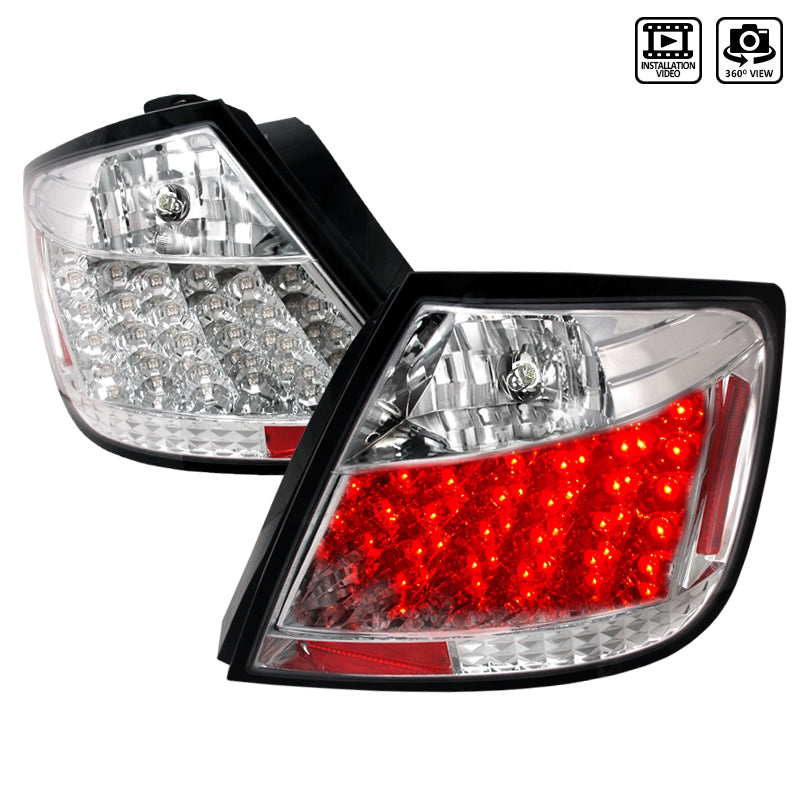 2004-2010 Scion tC LED Tail Lights (Chrome Housing/Clear Lens)