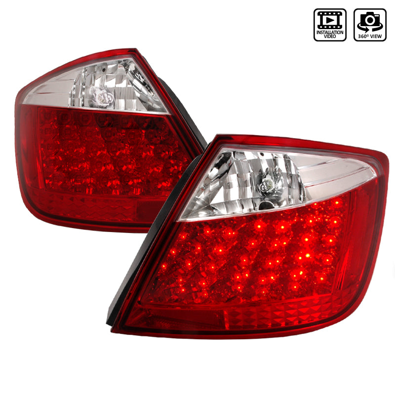 2004-2010 Scion tC LED Tail Lights (Chrome Housing/Red Clear Lens)