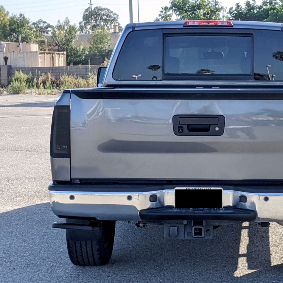 2004-2015 Nissan Titan LED Tail Lights with White LED Tube (Glossy Black Housing/Smoked Lens)