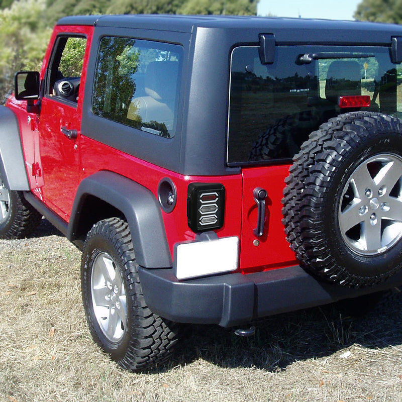 2007-2017 Jeep Wrangler V2 LED Tail Lights (Matte Black Housing/Clear Lens)