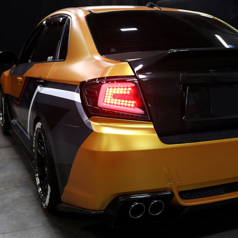 2008-2014 Subaru Impreza WRX/STI LED Sequential Turn Signal Tail Lights (Matte Black Housing/Clear Lens)