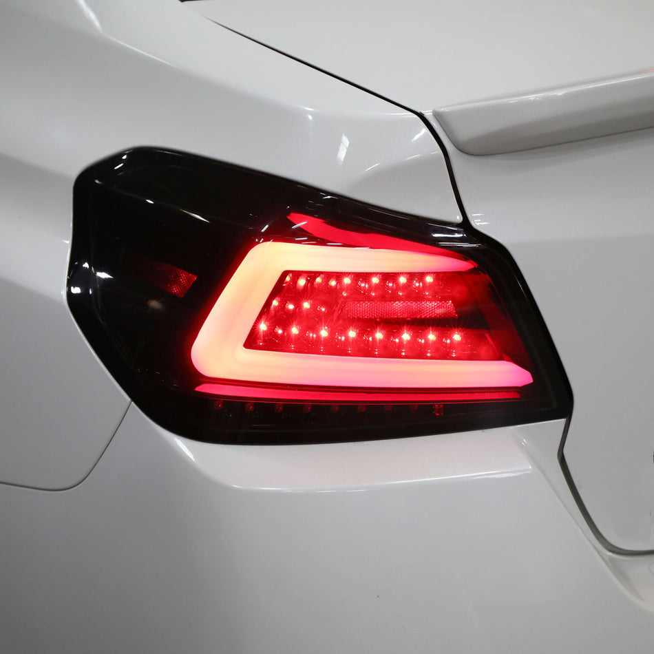 2015-2021 Subaru WRX  Sequential White Bar LED Tail Lights (Glossy Black Housing/Smoked Lens)