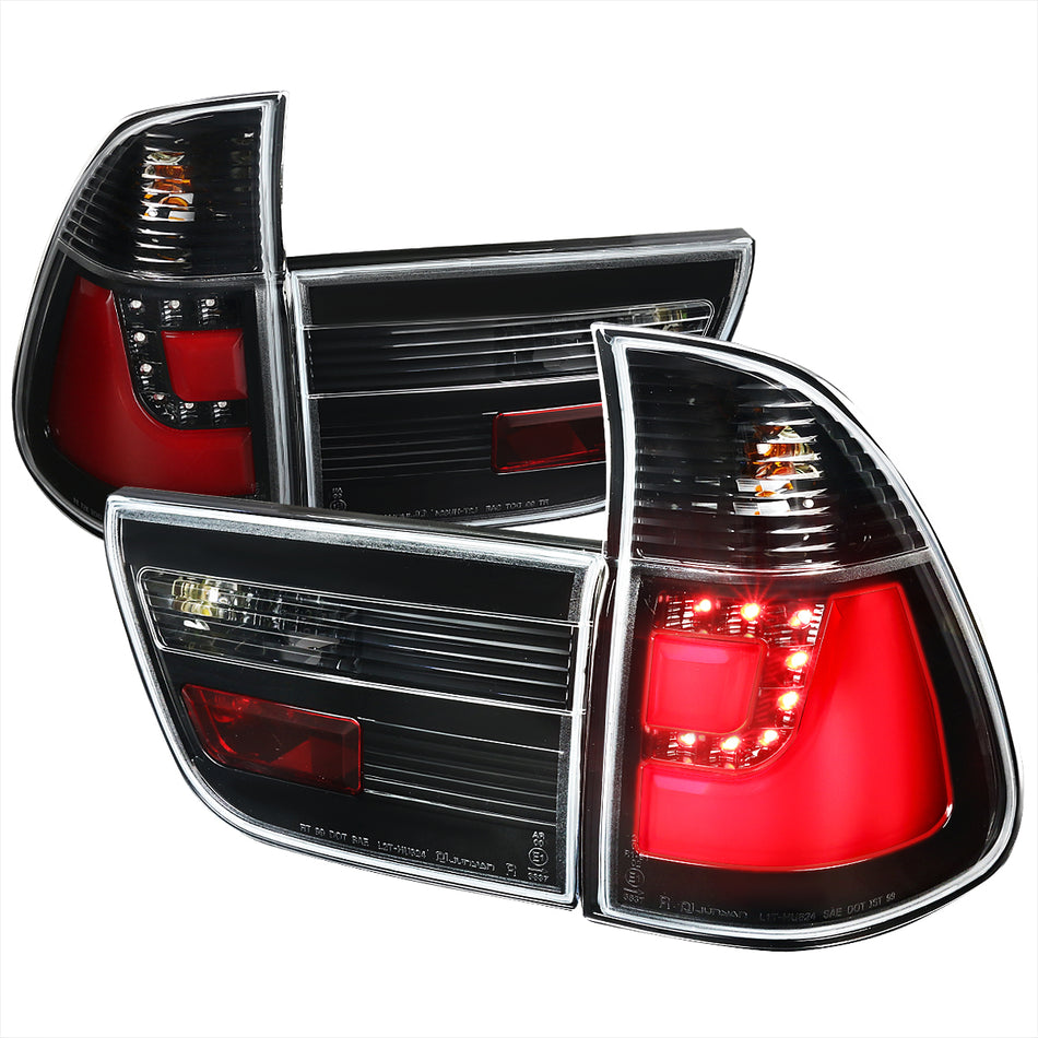 2000-2006 BMW E53 X5 LED Tail Lights (Jet Black Housing/Clear Lens)