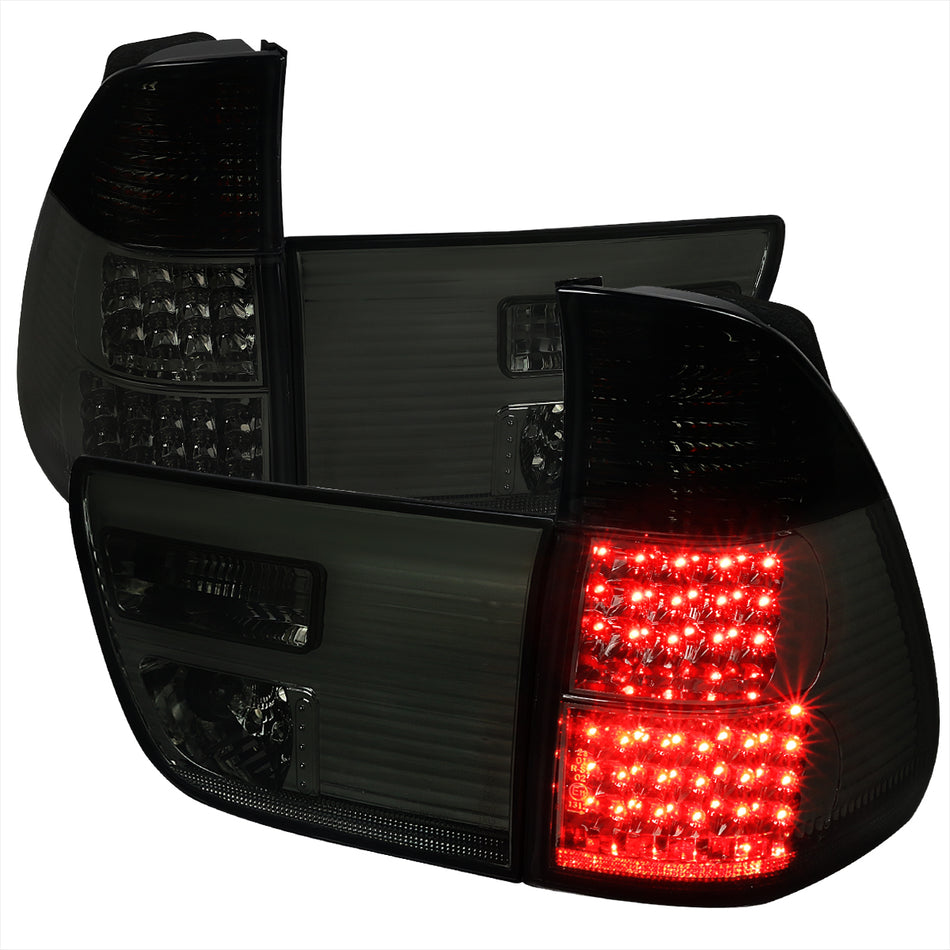 2000-2006 BMW E53 X5 LED Tail Lights - OZ (Chrome Housing/Smoked Lens)