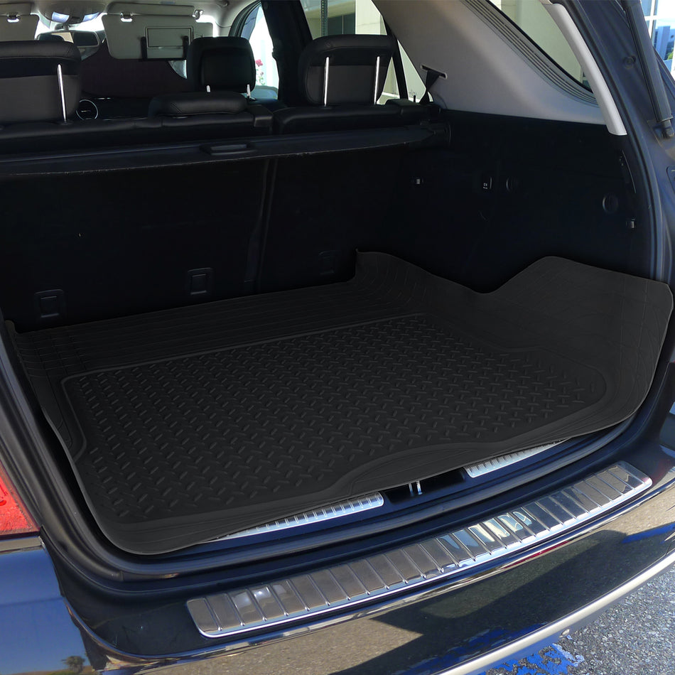 Universal PVC Rubber Floor Mats - 4PC (Black)